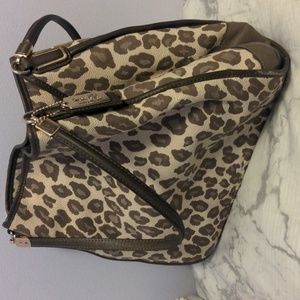 Coah light beige and light brown leopard Purse